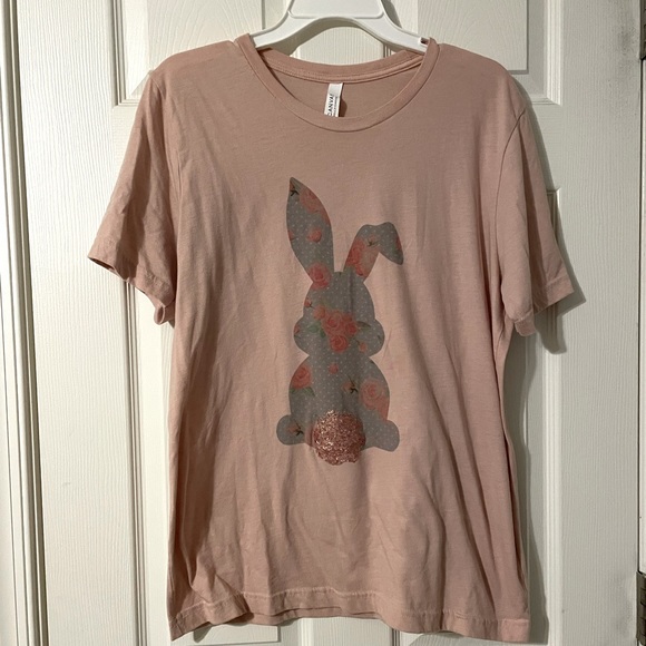 Bella Canvas Tops - Easter tshirt with Bunny design